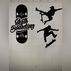 Skate board decal set